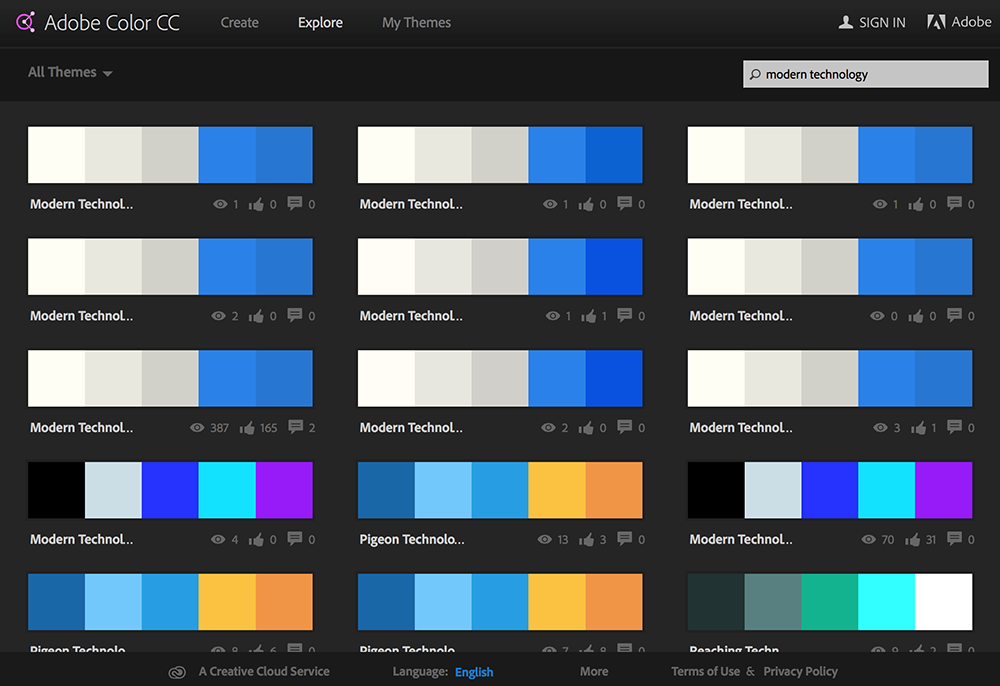 การ Explore เพื่อค้นหาชุดสีที่ต้องการ